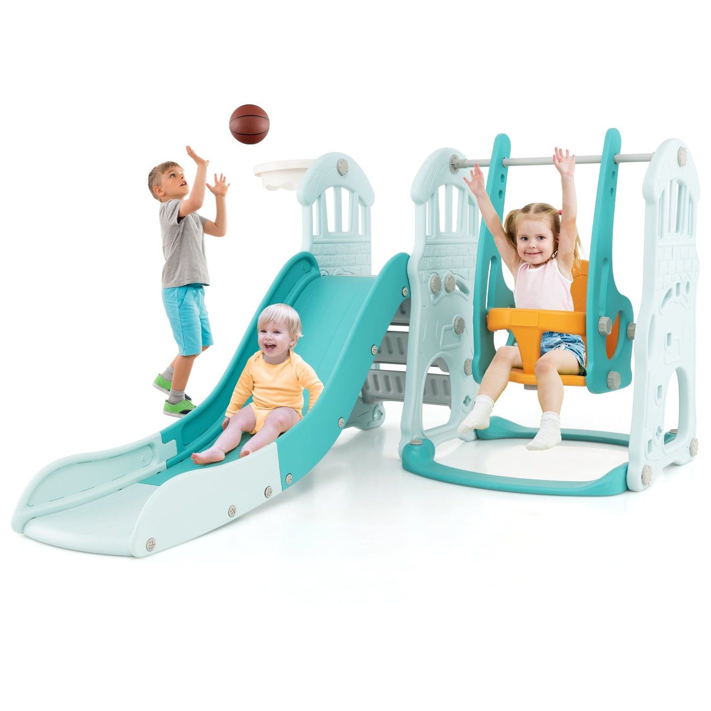 Toboggan et balançoire pour tout-petits avec caractéristiques ajustables
