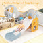 Foldable Slide with Basketball Hoop for Kids 3+