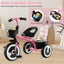 Adjustable Toddler Tricycle with Storage Baskets - Pink