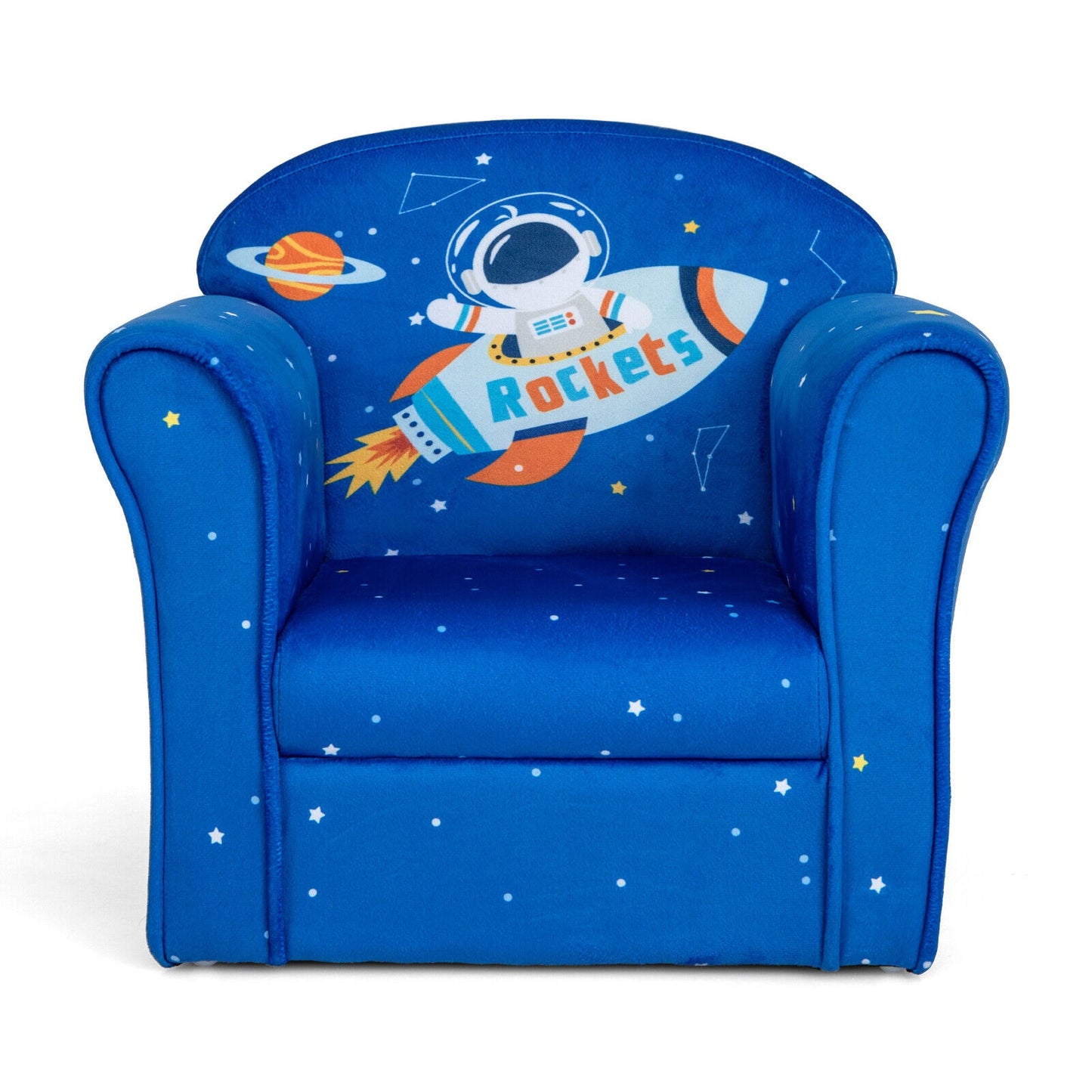 Toddler Upholstered Armchair - Blue with Solid Wood Frame