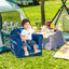 Toddler Upholstered Armchair with Solid Wooden Frame - Multicolor