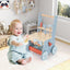 2-in-1 Toddler Wooden Push Walker with Activity Center
