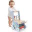 2-in-1 Toddler Wooden Push Walker with Activity Center