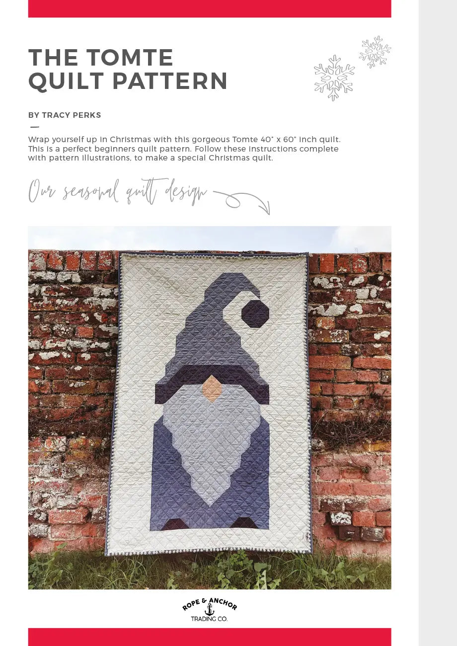 Patrón de Colcha Tomte para Decoración Navideña