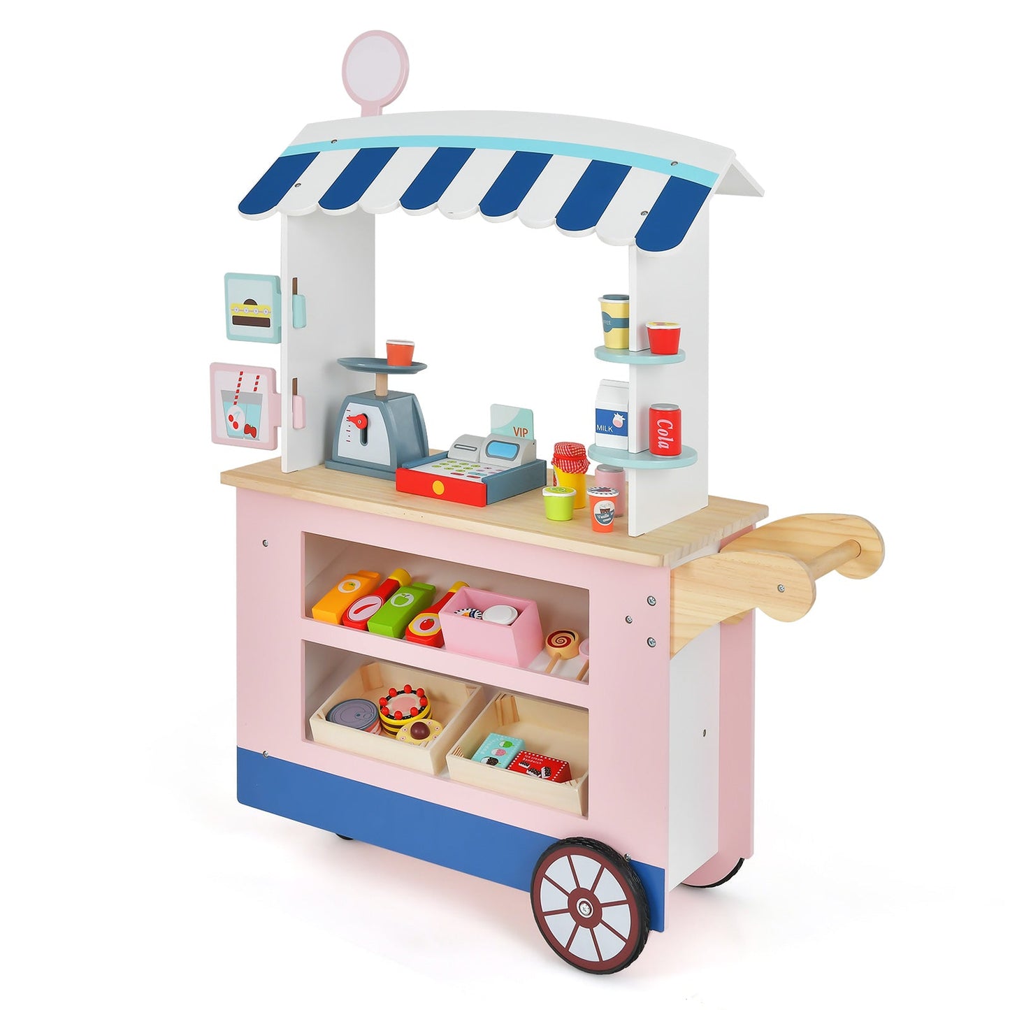 Toy Cart Play Set with POS Machine and Scale