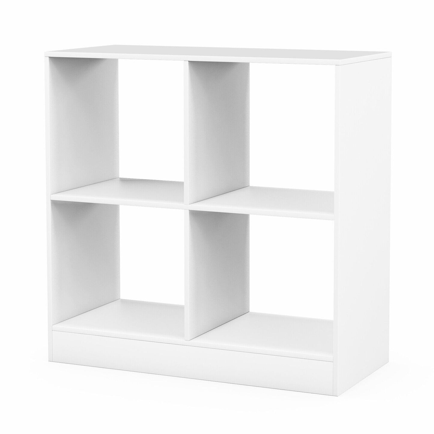 4-Cube Kids Bookcase with Open Shelves - White