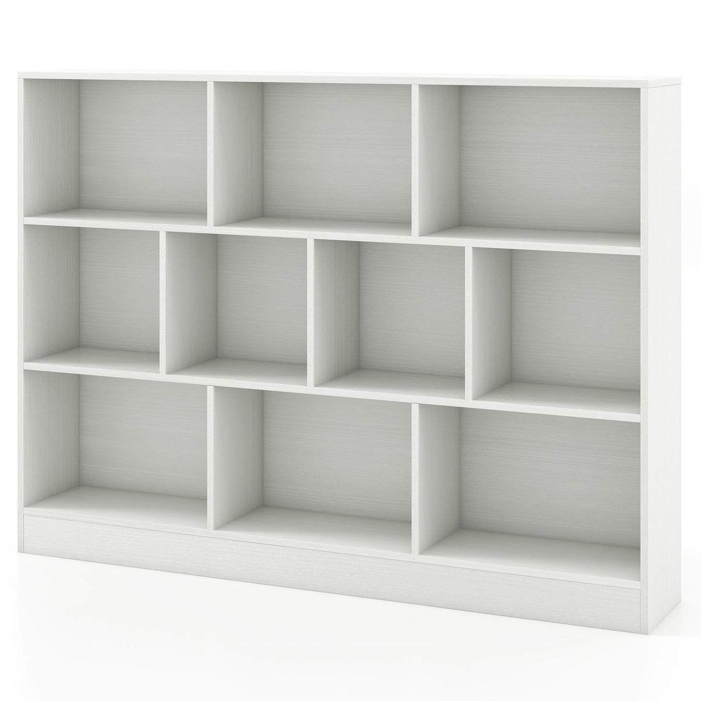 Organisateur de rangement en bois de 41 pouces avec 10 cubes - Blanc