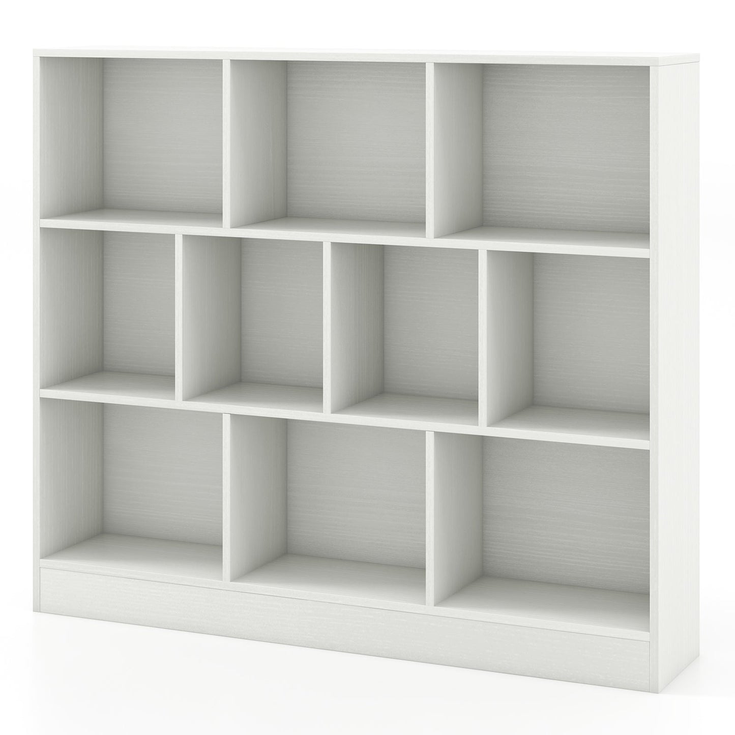Organisateur de rangement en bois de 41 pouces avec 10 cubes - Blanc