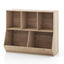 Organisateur de rangement en bois pour jouets d'enfants à 5 cubes - Naturel