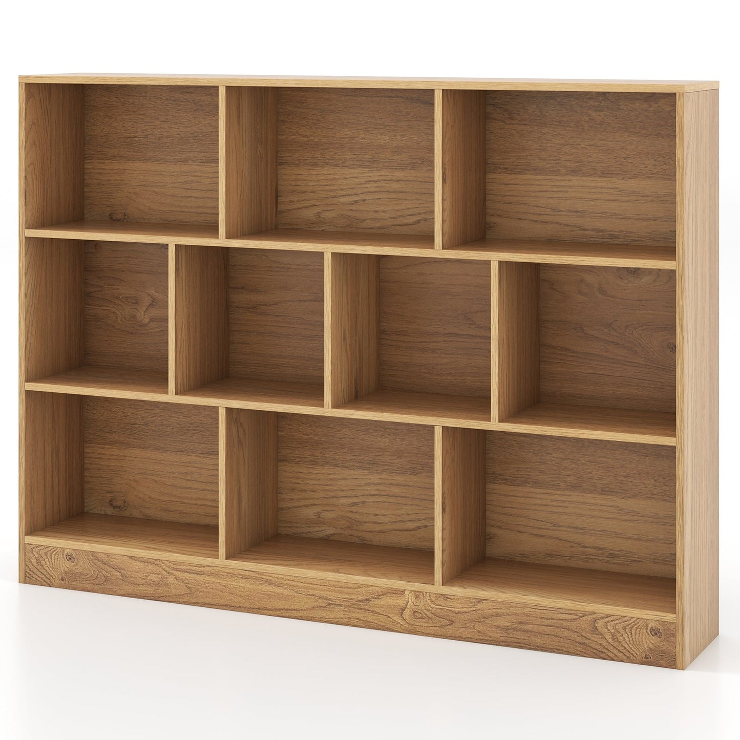 Organisateur de rangement en bois de 41 pouces avec 10 cubes - Naturel