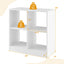 4-Cube Kids Bookcase with Open Shelves - White