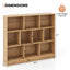 Organizador de Almacenamiento de Juguetes de Madera de 41 Pulgadas con 10 Cubos