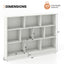 Organisateur de rangement en bois de 41 pouces avec 10 cubes - Blanc