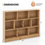 Organisateur de rangement en bois de 41 pouces avec 10 cubes - Naturel