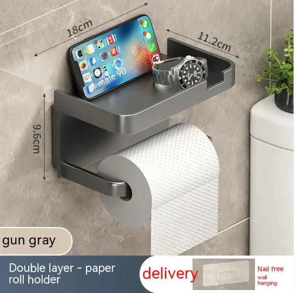 Boîte à papier toilette murale avec étagères