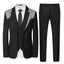 Ensemble de costume ajusté 3 pièces WULFUL pour homme - Noir
