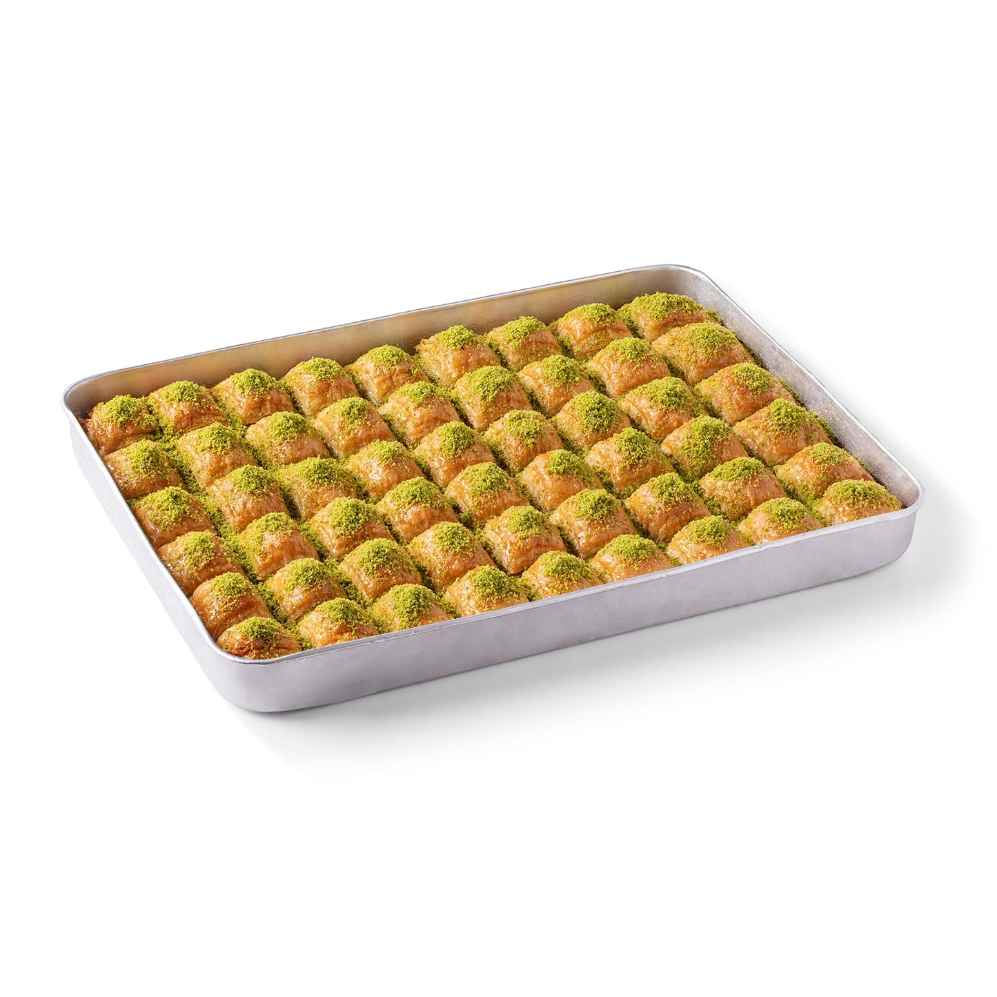 Baklava de Moda – Rebanada cuadrada con pistacho, paquete para fiestas, 54 piezas, 2700 g