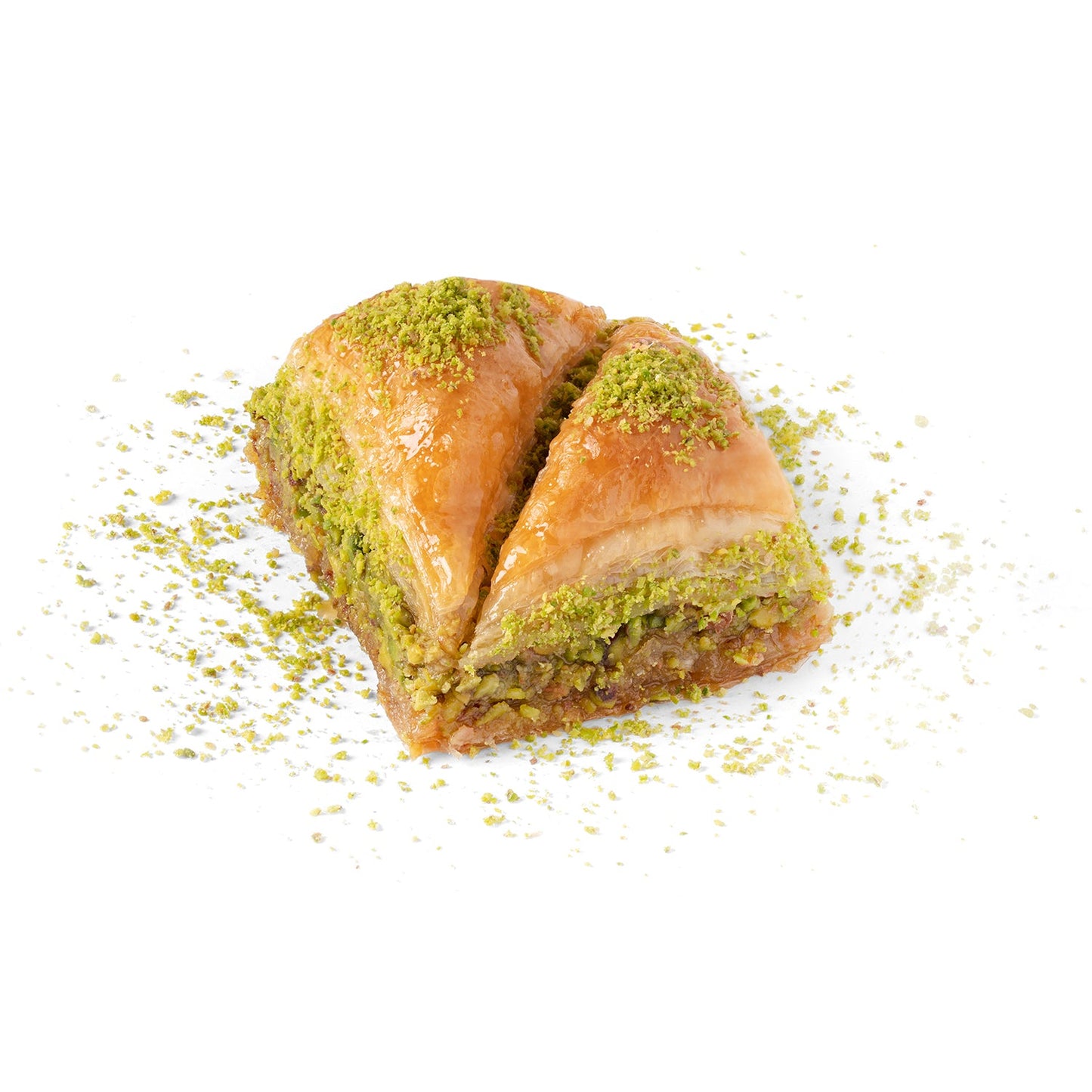 Moda Baklava – Triangle Slice with Pistachio, Party Pack 48 pcs, 6 lbs (2,700 g)