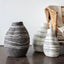 Tribal Lines Grey Hand-Felted Wool Gourd Basket