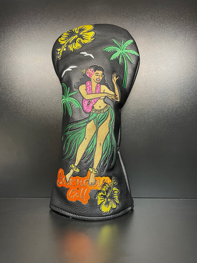 Couvre-club de golf motif Hula Girl tropicale et vibrante