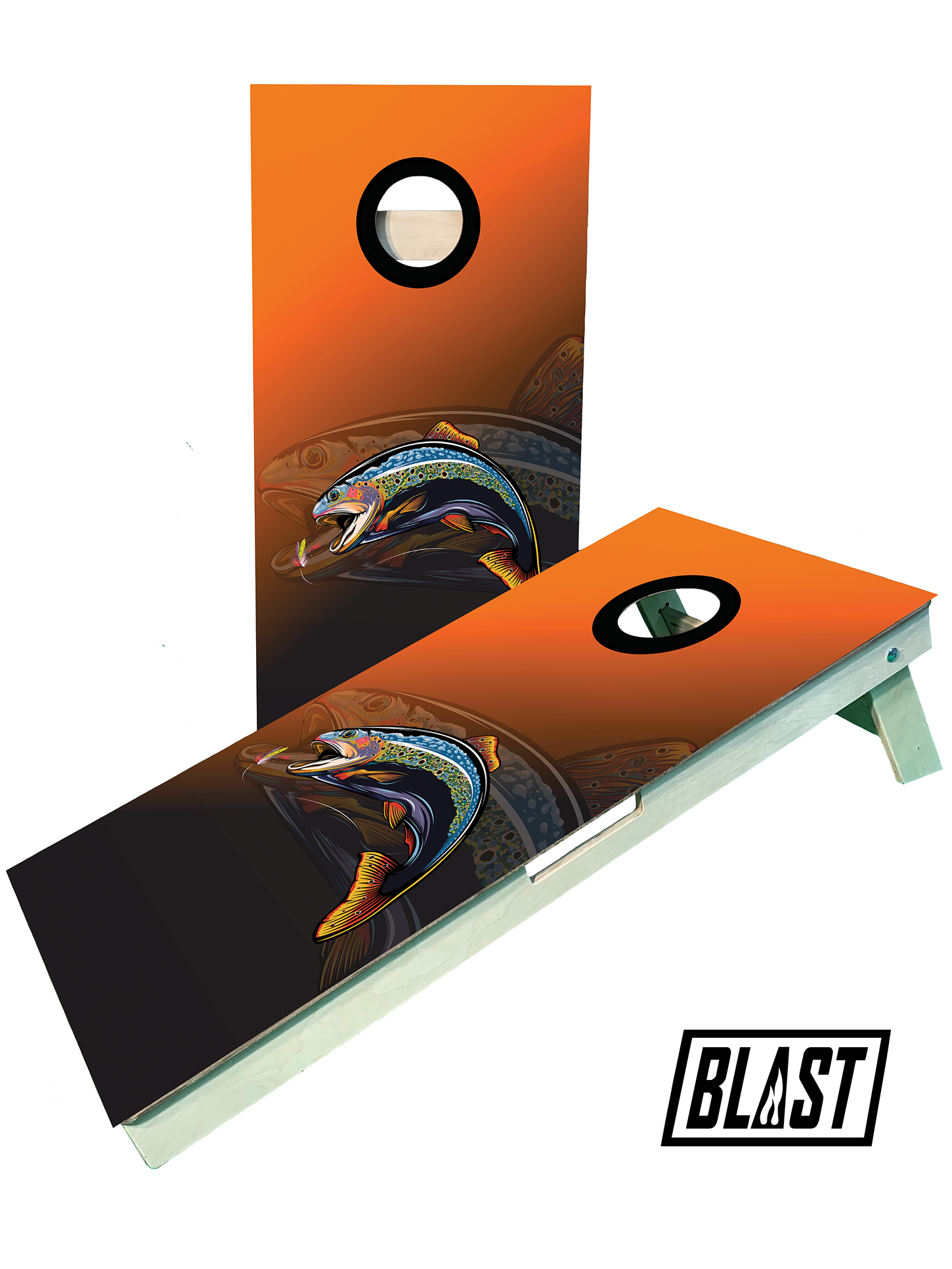 Premium Trout Fishing Cornhole Boards for Outdoor Fun - Korvel