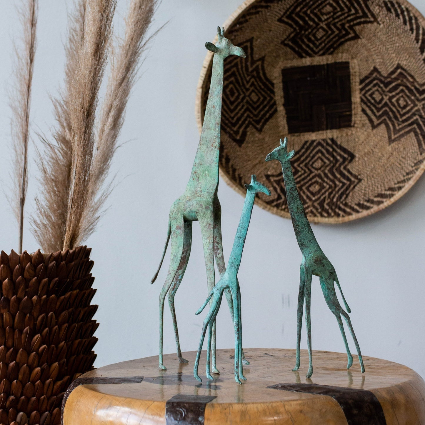 Figurines de girafes en laiton Tuareg