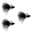 3-Pack Tactical Tungsten Bead Mini Bugger Flies - Size 12 for Euro Nymphing - Korvel