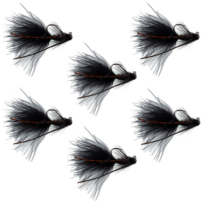 Tactical Tungsten Bead Mini Bugger Czech Nymph Fly Set - Size 8 (6 Flies) - Korvel