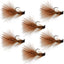 Tactical Tungsten Bead Brown Mini Bugger Fly - 6 Pack Size 12 for Euro Nymphing - Korvel