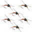 Premium Tungsten Bead Head Rubber Legged Nymph Flies - Set of 6 Size 12 - Korvel