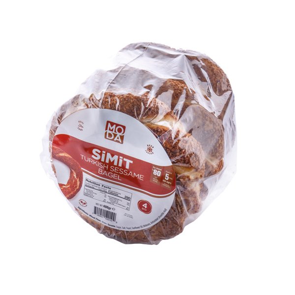 Moda Simit – Bagel turco de sésamo, paquete de 4, 400 g
