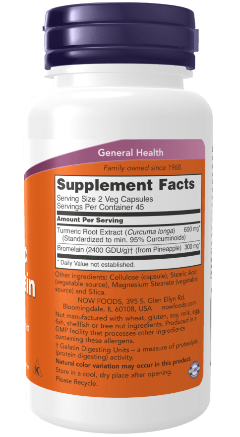Turmeric & Bromelain – Botanical Blend | NOW® Foods
