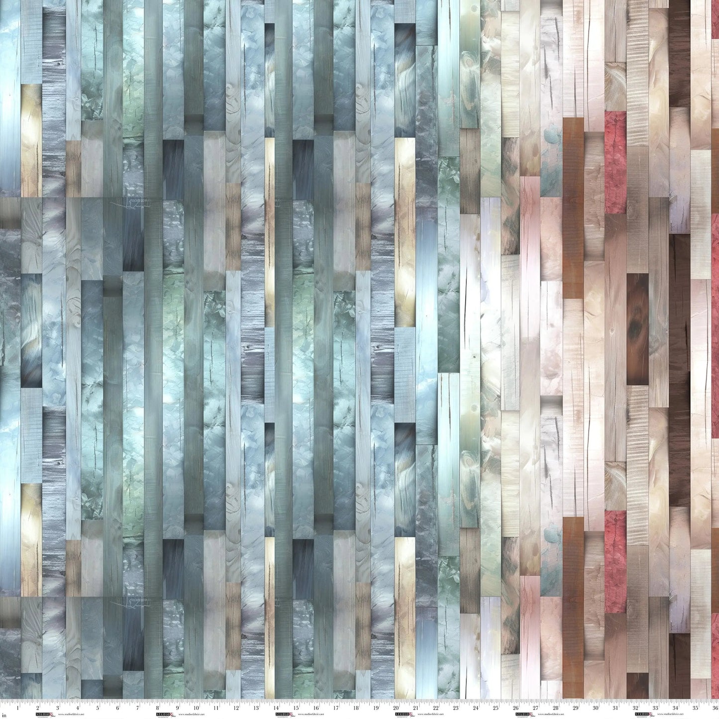Turquoise Ombre Cotton Fabric - Out of the Woodwork Collection