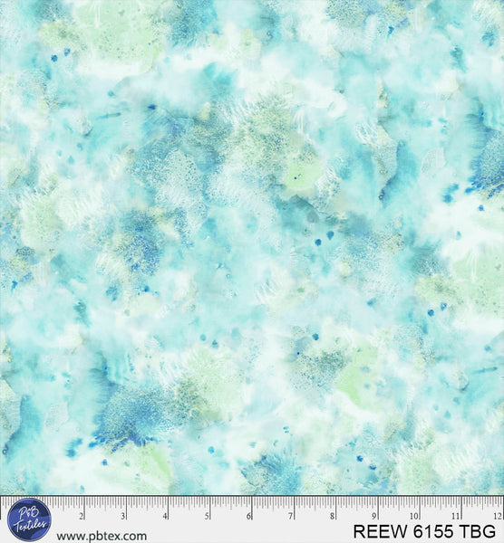 Turquoise Underwater Reef 108" Cotton Wideback Fabric