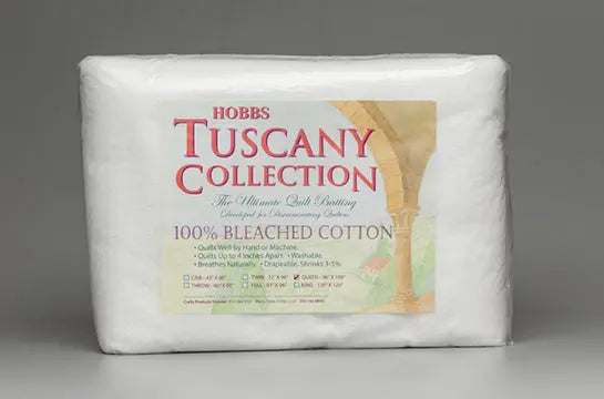 Paquete de Batting de Algodón Blanqueado 100% Hobbs Tuscany