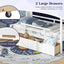 Cama Casa Gemela con Tienda y Cajones de Almacenamiento para Niños - Blanca
