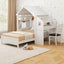 Cama Casa Gemela con 2 Cajones - Blanco Molino