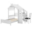 Cama Casa Gemela con 2 Cajones - Blanco Molino