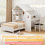 Cama Casa Gemela con 2 Cajones - Blanco Molino