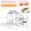Cama Casa Gemela con 2 Cajones - Blanco Molino