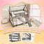 Twin Over Queen Bunk Bed with Climbing Nets - Gray