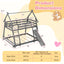 Twin Over Queen Bunk Bed with Climbing Nets - Gray