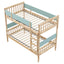 Cama litera Twin sobre Twin con escalera y barandillas - Natural