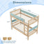 Cama litera Twin sobre Twin con escalera y barandillas - Natural