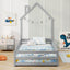 Cama Montessori de Tamaño Twin con Puerta Bloqueable - Gris