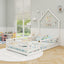 Cama Montessori de Tamaño Twin con Puerta Bloqueable - Blanca