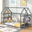 Cama Montessori de Suelo en Tamaño Twin con Estantes de Almacenamiento Desmontables - Gris