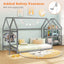 Cama Montessori de Suelo en Tamaño Twin con Estantes de Almacenamiento Desmontables - Gris