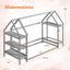 Cama Montessori de Suelo en Tamaño Twin con Estantes de Almacenamiento Desmontables - Gris