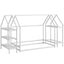 Cama Casa de Suelo Montessori de Tamaño Twin con Estantes de Almacenamiento - Blanca